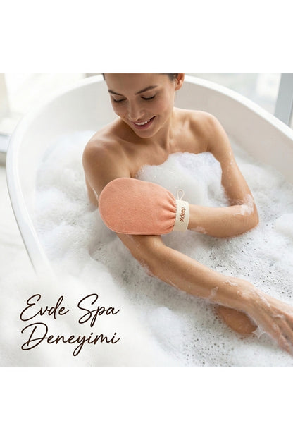 1 Adet Kore Peeling Eldiveni, Ölü Deri Temizleyici Vücut Peeling Eldiveni, Banyo ve Duş İçin, Fas Peeling Eldiveni, Unisex (Pudra)