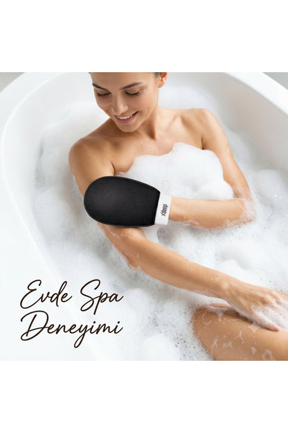 1 Adet Kore Peeling Eldiveni, Ölü Deri Temizleyici Vücut Peeling Eldiveni, Banyo ve Duş İçin, Fas Peeling Eldiveni, Unisex (Siyah)