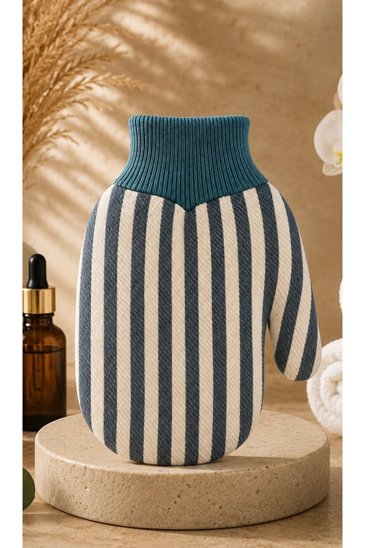 1 Adet Zebra Premium Banyo Duş Kesesi Peeling Eldiveni %100 Natural Normal Ciltler Için
