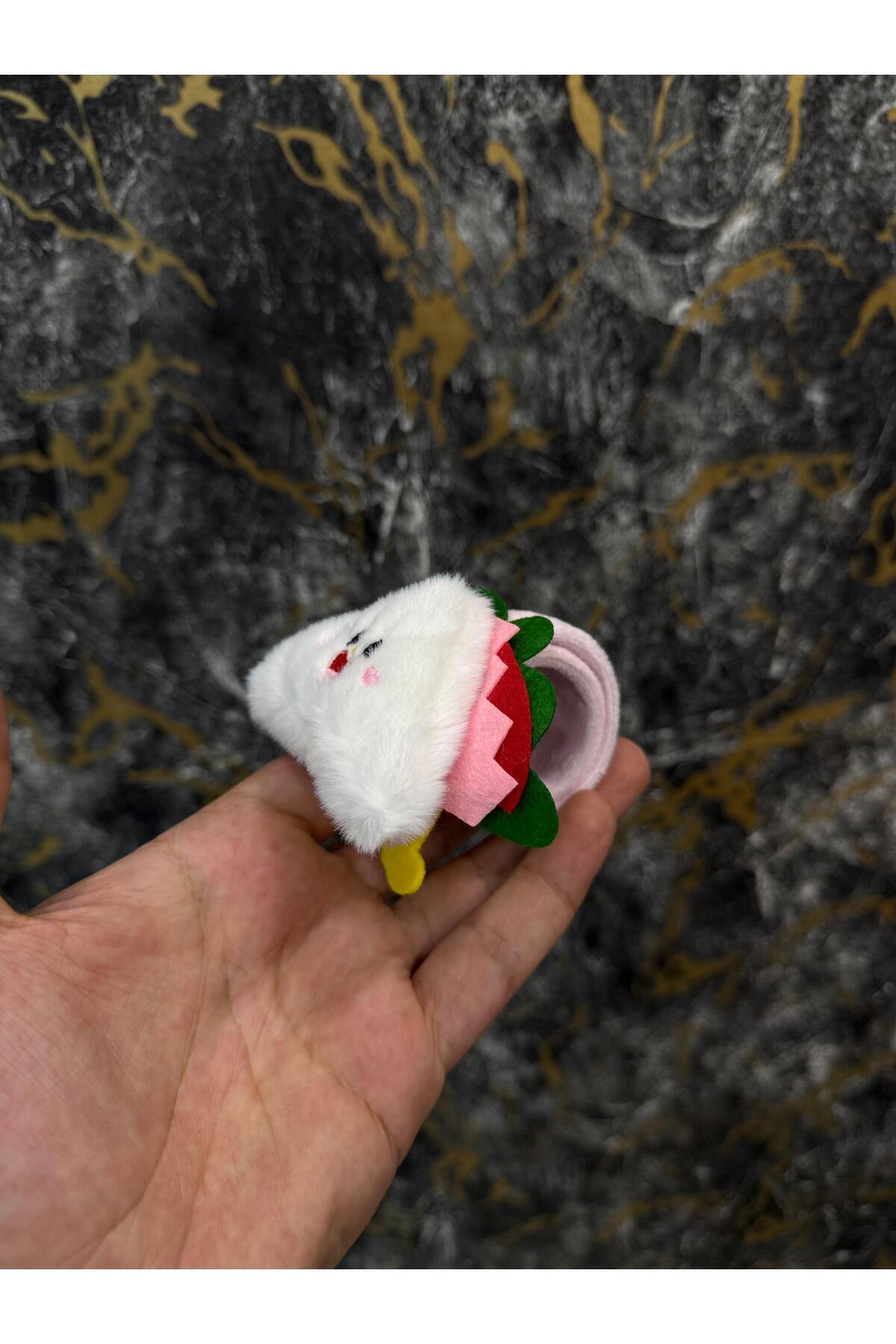Taco Toka Peluş Bileklik Oyuncak – Bileğe Vurunca Sarılan Slap Bileklik, Çok Amaçlı Saç Tokası