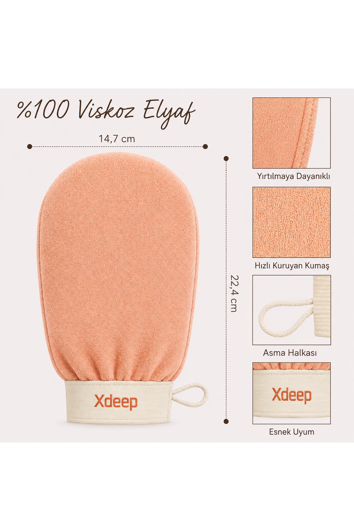 1 Adet Kore Peeling Eldiveni, Ölü Deri Temizleyici Vücut Peeling Eldiveni, Banyo ve Duş İçin, Fas Peeling Eldiveni, Unisex (Pudra)