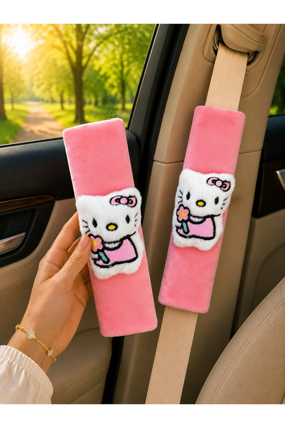 Pofuduk Pembe Emniyet Kemeri Aksesuarı - Emniyet Kemeri Kılıfı - Araç Emniyet Kemeri Omuz Koruyucu 1 Adet