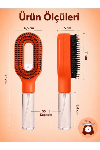 Su Hazneli Saç Tarağı – Spreyli Dolaşık Saç Açıcı Tarak,Spreyli Tarak,50 ml Su Hazneli, Elektriklenme Karşıtı, Islak ve Kuru Kullanım, Tüm Saç Tipleri İçin 1 Adet