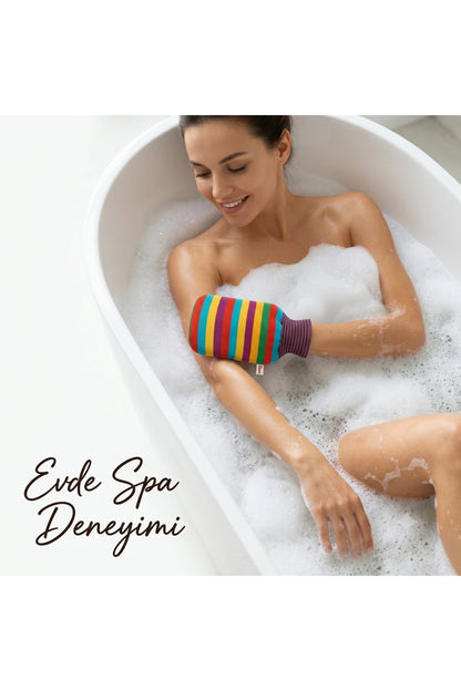 1 Adet Premium Banyo Duş Kesesi Peeling Eldiveni %100 Natural Normal Ciltler Için