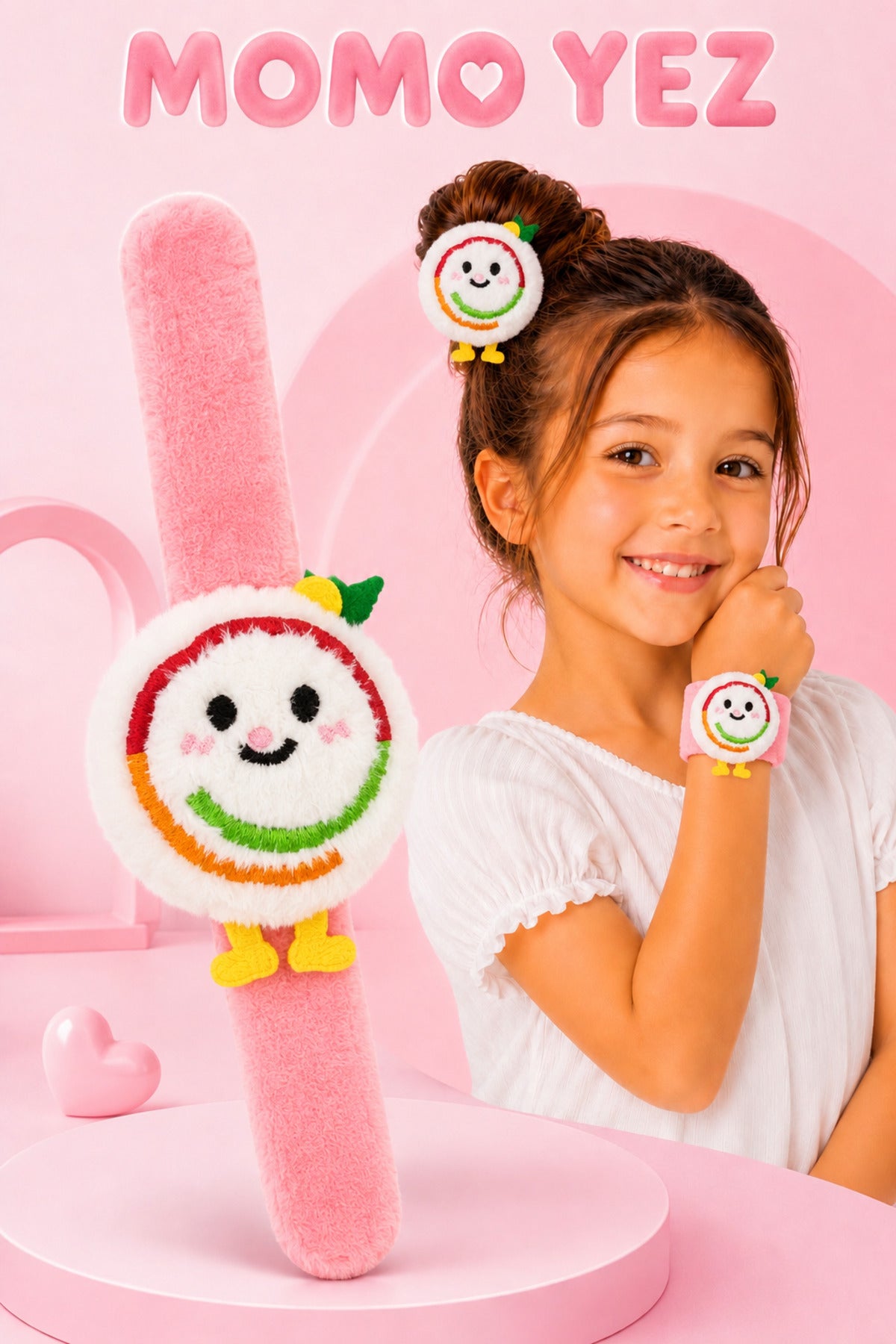 Snail Peluş Bileklik Oyuncak – Bileğe Vurunca Sarılan Slap Bileklik, Çok Amaçlı Saç Tokası