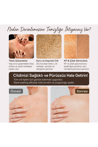 1 Adet Premium Banyo Duş Kesesi Peeling Eldiveni %100 Natural Normal Ciltler Için